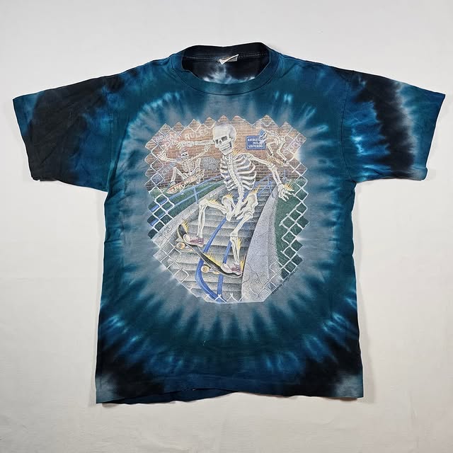 1993 Greg Speirs Skeleton Skateboarder Tie-Dye